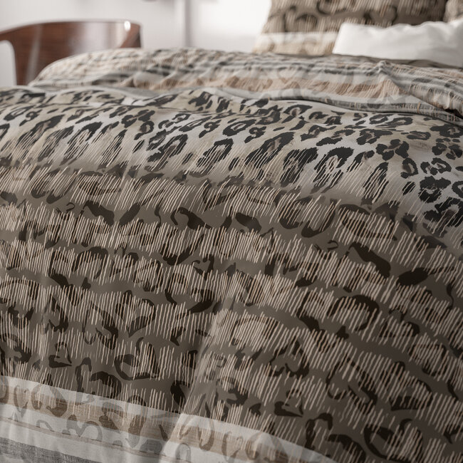 Tijger luipaard taupe 140 x 220