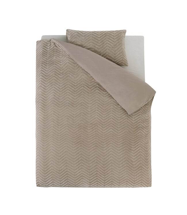 Chevron teddy taupe 140 x 200/220