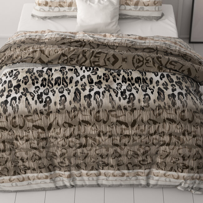 Tijger luipaard taupe 140 x 220