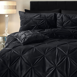 Sleeptime Fluwelen pintuck zwart 140 x 200/220