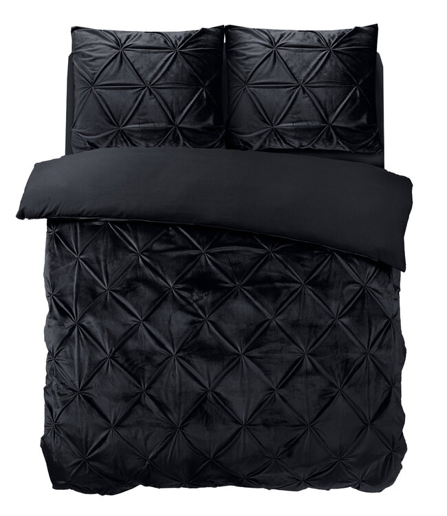 Fluwelen pintuck zwart 140 x 200/220