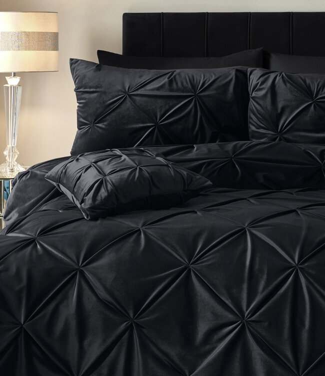 Fluwelen pintuck zwart 140 x 200/220