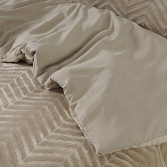 Chevron teddy taupe 140 x 200/220