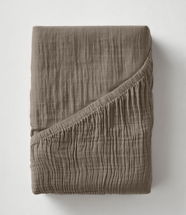 Mousseline taupe 90 x 200 + 30