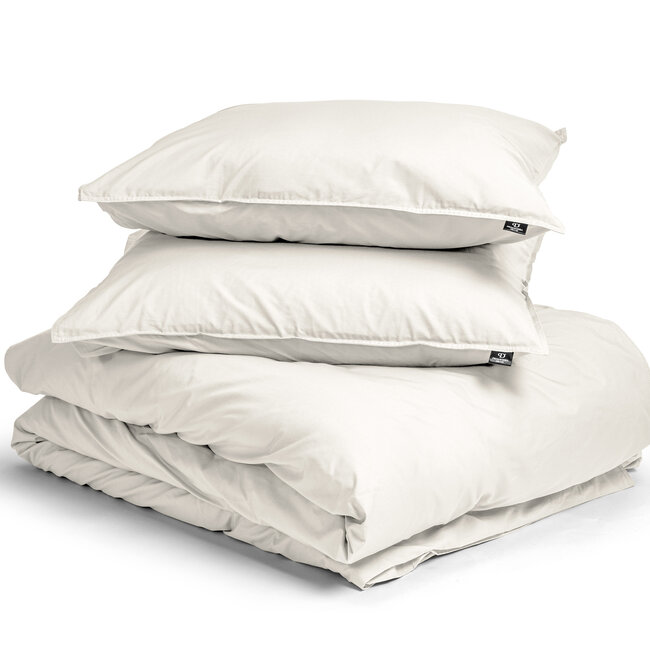 Egyptisch katoenen uni-dekbedovertrek crème 240 x 200/260