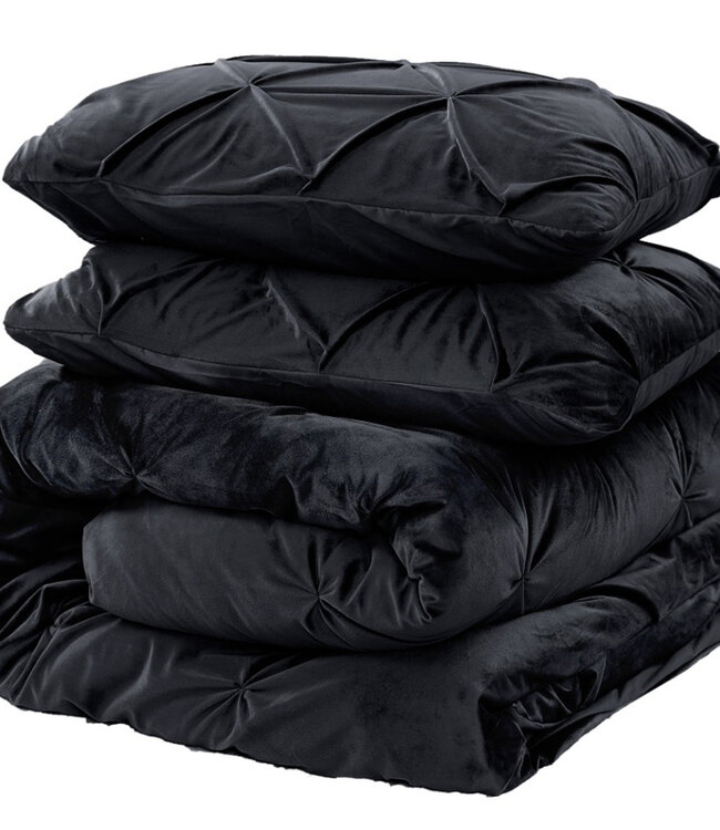 Fluwelen pintuck zwart 140 x 200/220