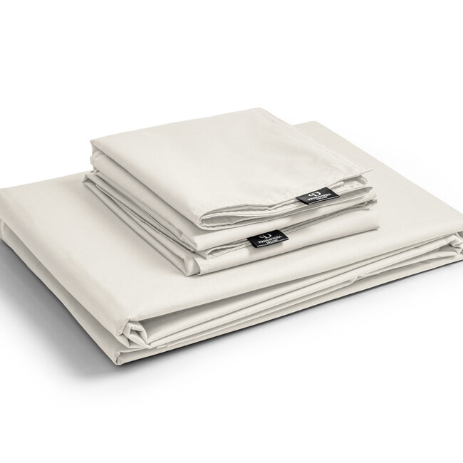 Egyptisch katoenen uni-dekbedovertrek crème 240 x 200/260