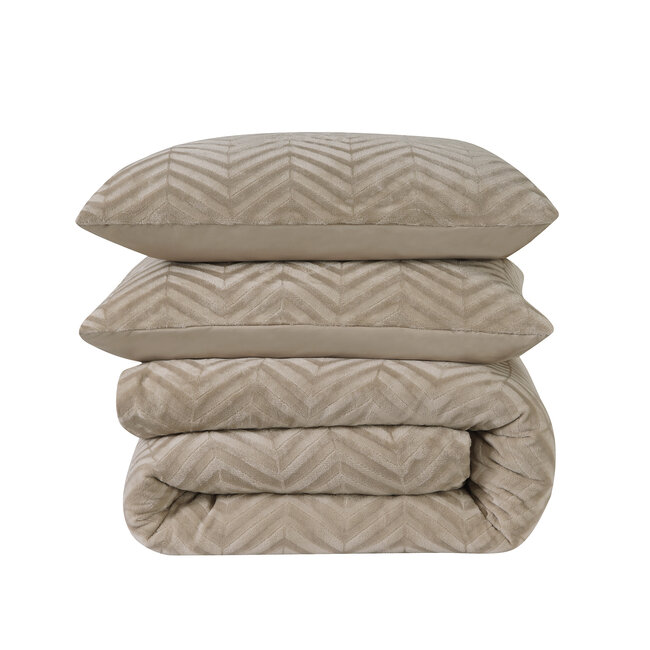 Chevron teddy taupe 200 x 200/220