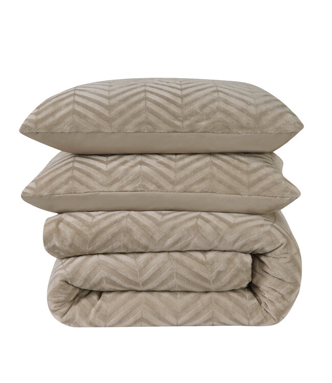 Chevron teddy taupe 200 x 200/220