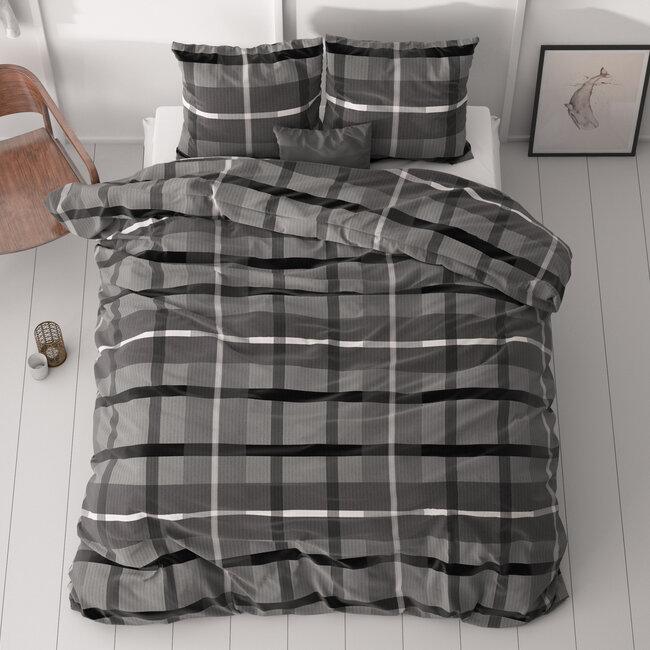 Vintage geruit Antraciet 140 x 200/220