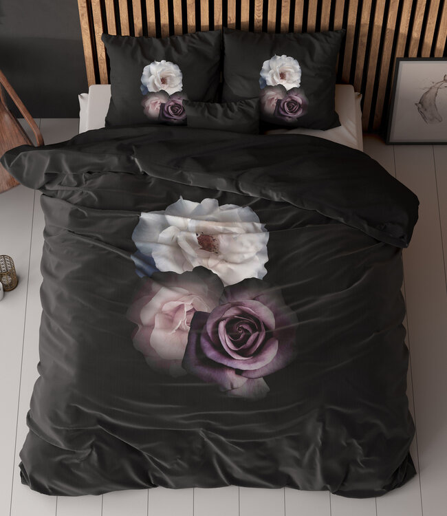 Diepe Bloemen Zwart 200 x 200/220