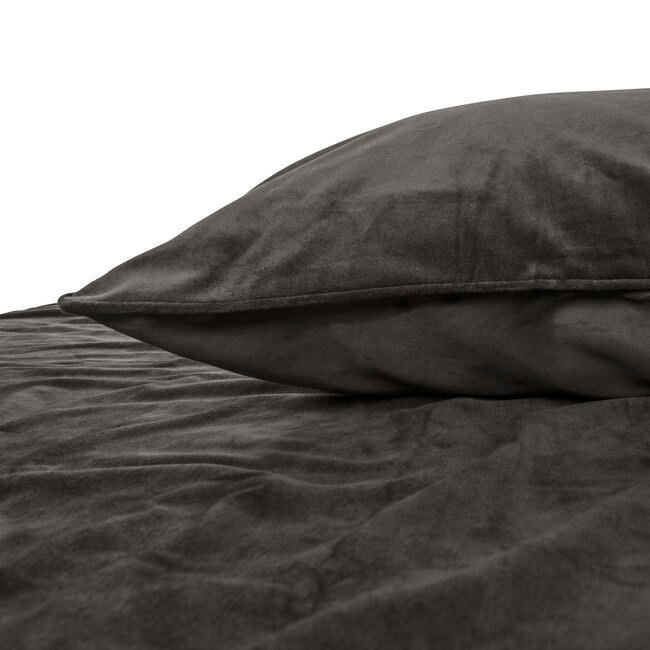 Sleeptime Velvet trim taupe 200 × 220 - Duvet Cover