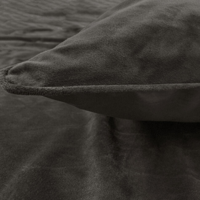 Fluwelen bies taupe 200 x 220