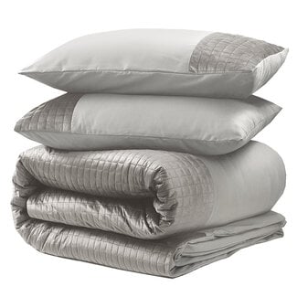 Sleeptime Velvet band sand/grey 140 × 220 - Duvet Cover