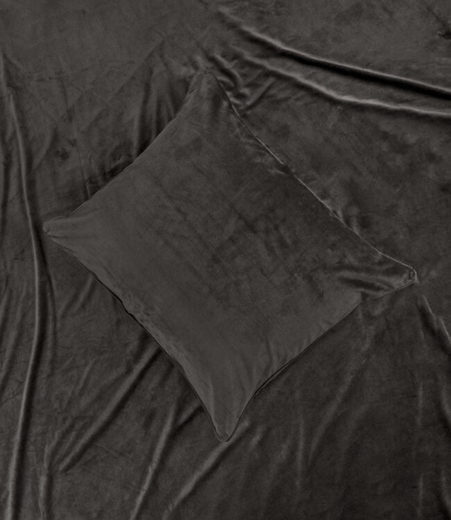 Fluwelen bies taupe 200 x 220