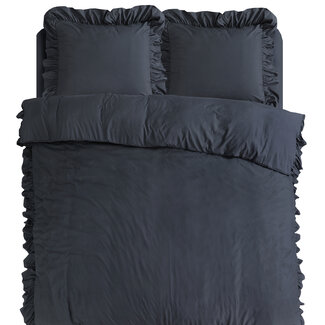 Sleeptime Ruffles Anthracite 240 × 200/220 - Duvet Cover