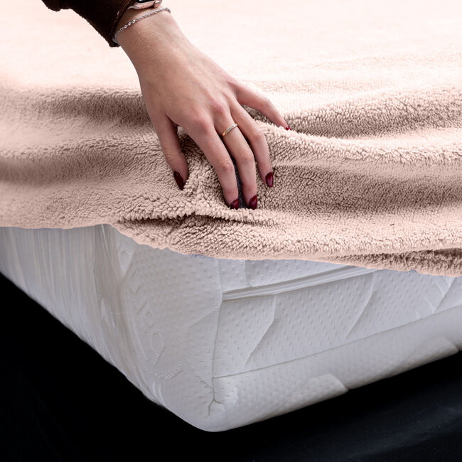 Teddy hoeslaken Roze 180 x 200