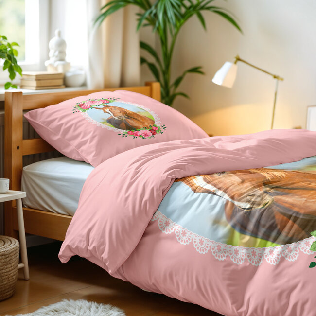 Schattig Paard Roze 140 x 200/220