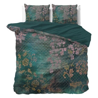 Sleeptime Raddison Flower Green 200 × 200/220 - Duvet Cover