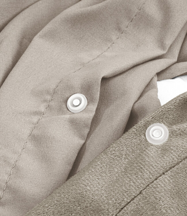 Fluweel effen taupe/grijs 240 x 200/220