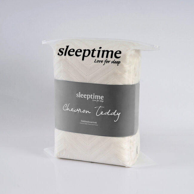 Sleeptime Chevron Teddy creme 140 × 200/220 - Bettbezug