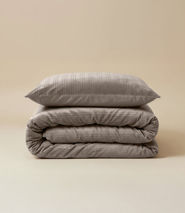 Fluwelen voering Taupe/Grijs 140 x 200/220