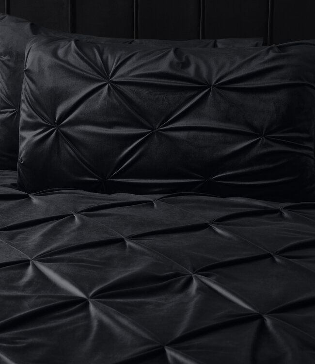 Fluwelen pintuck zwart 240 x 200/220