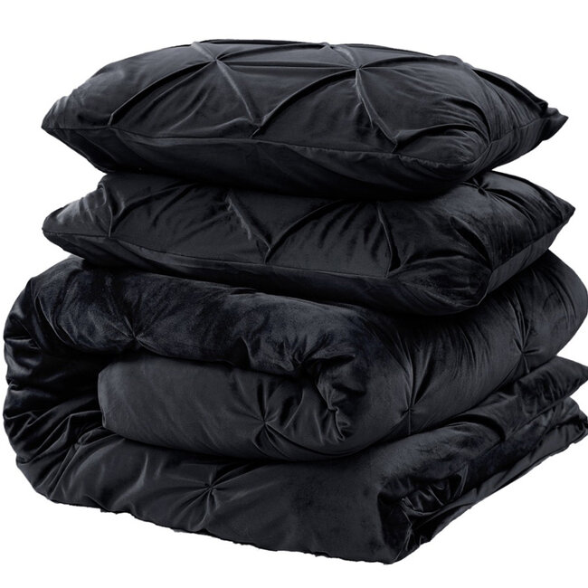 Fluwelen pintuck zwart 240 x 200/220