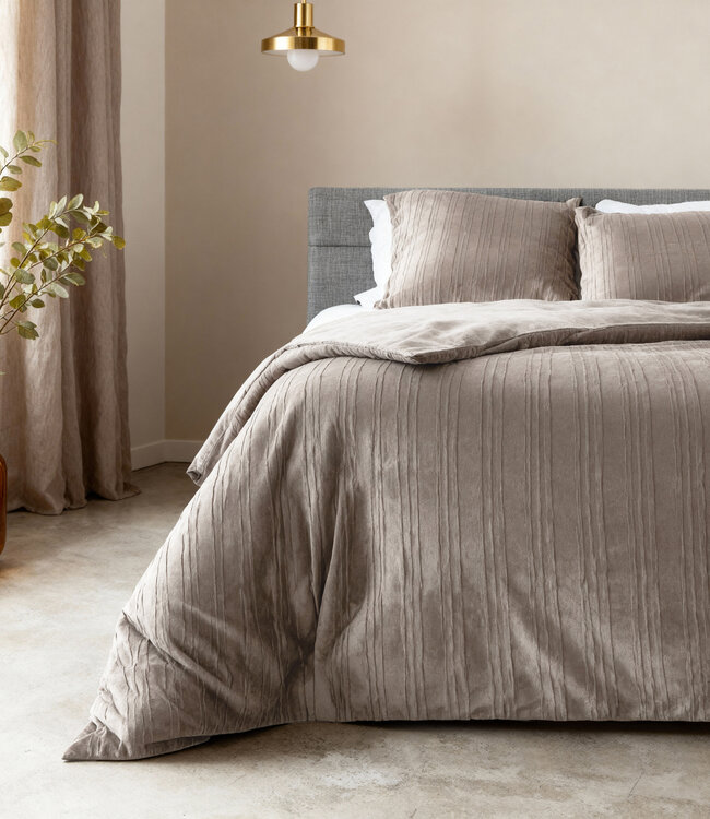 Fluwelen voering taupe/grijs 240 x 200/220