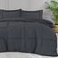 Linnick DD getuftetes Anthrazit, gewaschen, 240 × 200/220 - Bettbezug
