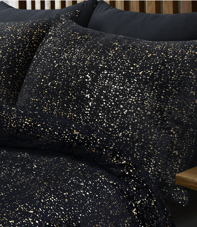 Glamour Flanel Sprankel Folie Zwart 240 x 200/220