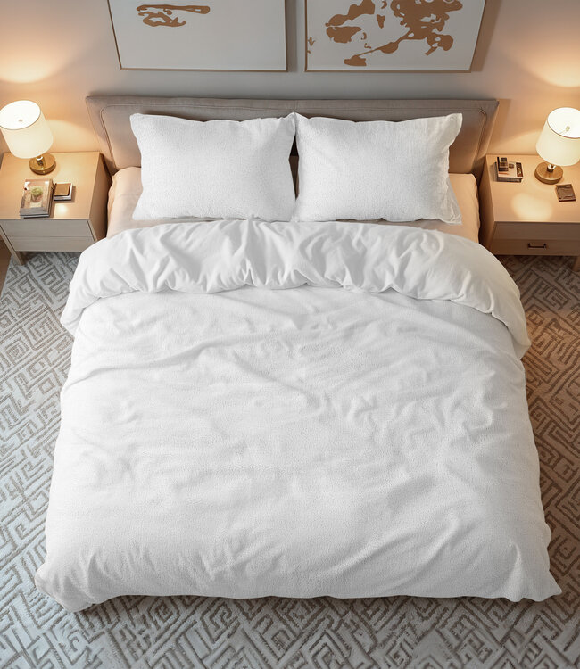 Teddy-katoen wit 240 x 200/220