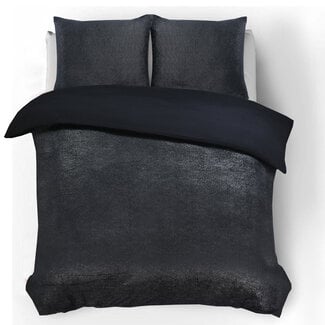 Sleeptime Glamor flannel deco foil black 240 × 200/220 - Duvet Cover
