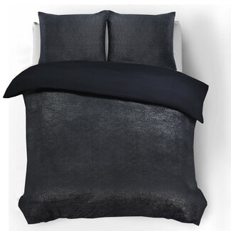 Sleeptime Glamour-Flanell-Dekofolie schwarz 240 × 200/220 - Bettbezug