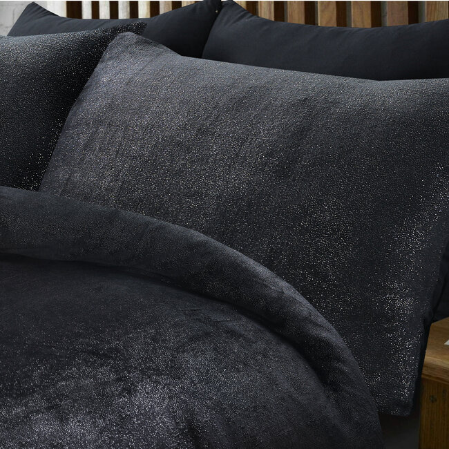 Glamour flanel decofolie zwart 240 x 200/220