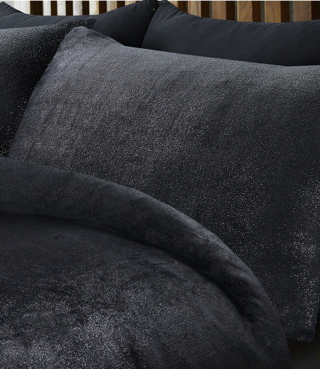 Glamour flanel decofolie zwart 240 x 200/220