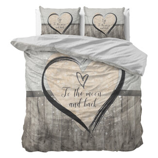 Sleeptime I love you to the moon and back 3 Gray 200 × 200/220 - Duvet Cover