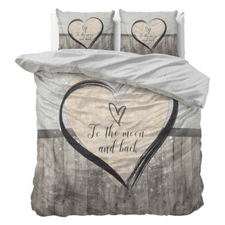 Sleeptime Ich liebe dich bis zum Mond und zurück 3 Grau 200 × 200/220 - Bettbezug
