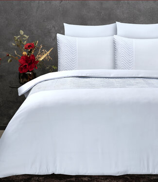 Sleeptime DD Fluweel Crossline wit 200 x 200/220