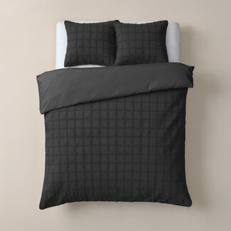 Sleeptime Faux fur checked Black 240x200/220 - Duvet Cover