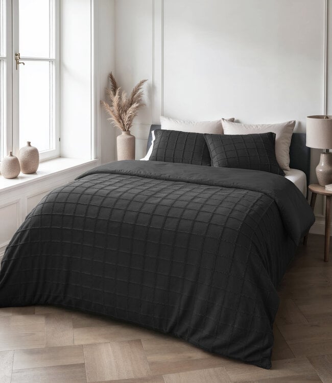 Imitatiebont geruit Zwart 240x200/220