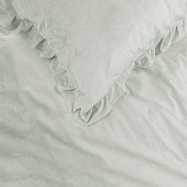 Sleeptime Velvet ruffles white 200 × 220 - Duvet Cover