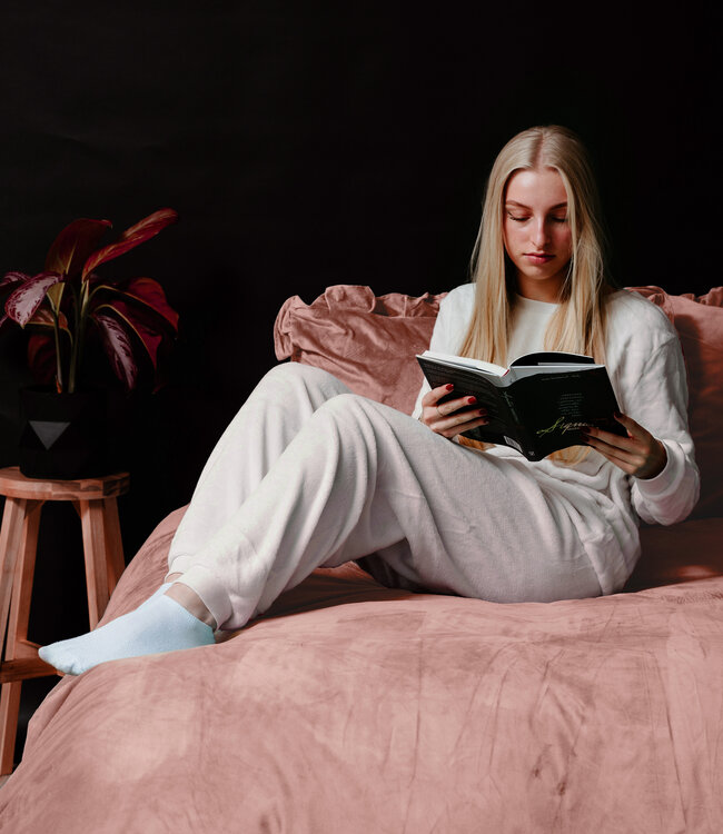 Fluwelen Ruches Oudroze 140 x 220