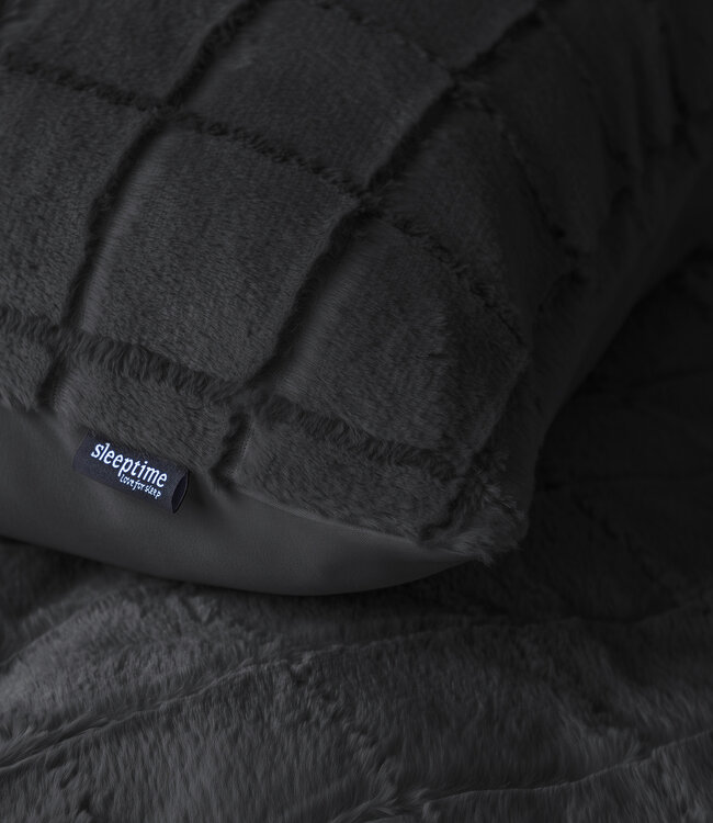 Nepbont geruit zwart 140x200/220