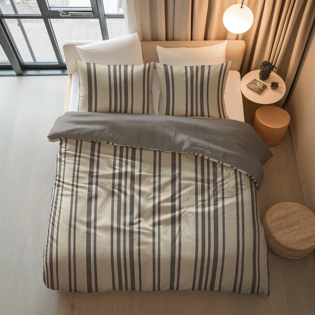 Sleeptime Linear linen Sand 200 × 200/220 - Duvet Cover