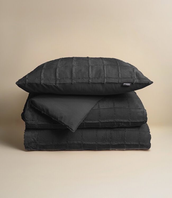 Nepbont geruit zwart 140x200/220