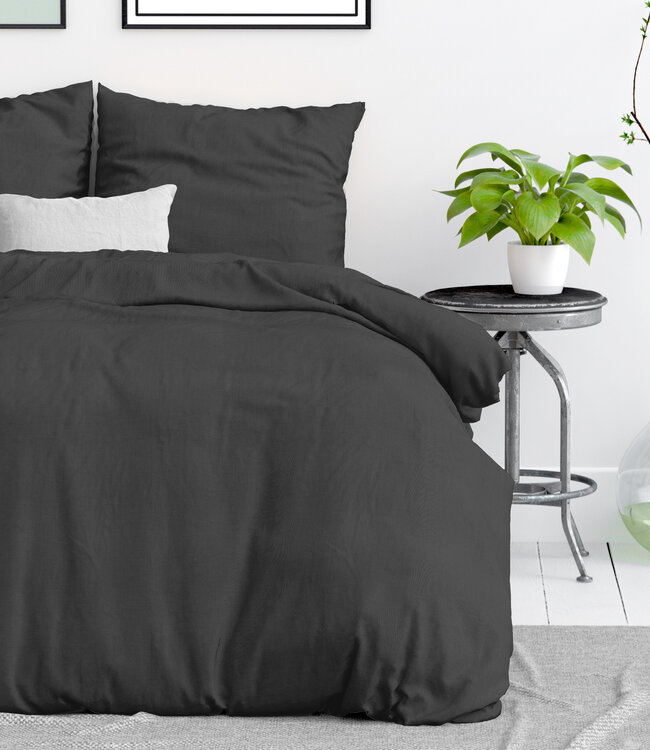 Stonewashed antraciet 140 x 220