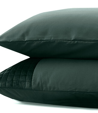 Sleeptime Fluwelen band groen set van 2 slopen 60 x 70 cm