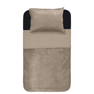 Sleeptime Samtbesatz Taupe/Grau 140 × 220 - Bettbezug