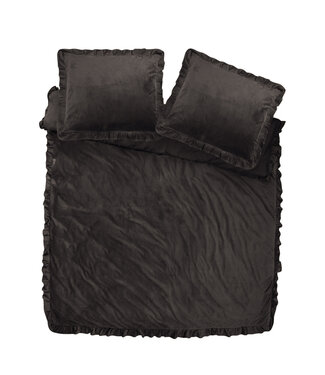 Sleeptime Fluwelen Ruches Zwart 140 x 220